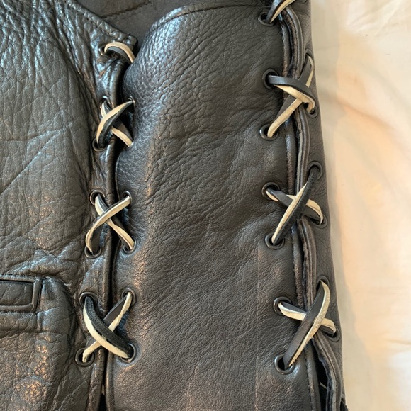 Men’s Leather Biker Vest - Picture 4 of 5